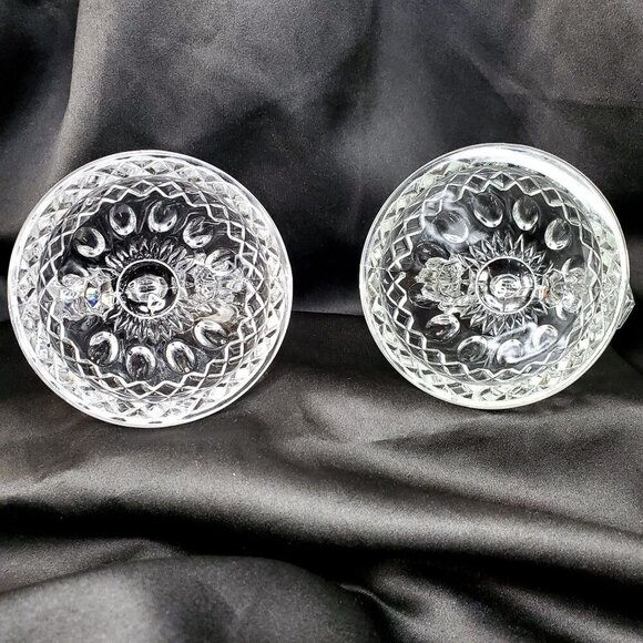 VTG 2 Imperial Glass Diamond Thumbprint Double Candlestick Taper Candle Holders - Picture 6 of 9